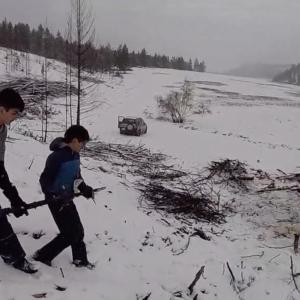 Clearing land for the Vedic Education Center